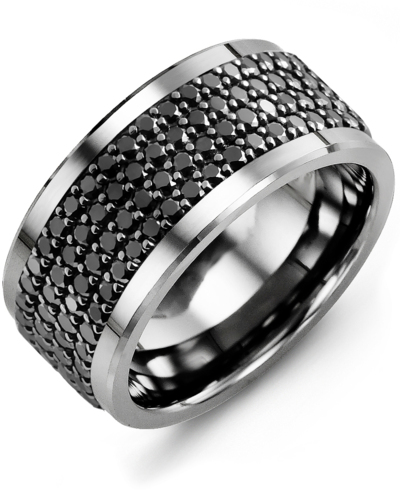 Men's & Women's Cobalt & Black Gold + 160 Diamonds 3.20ct Wedding Band