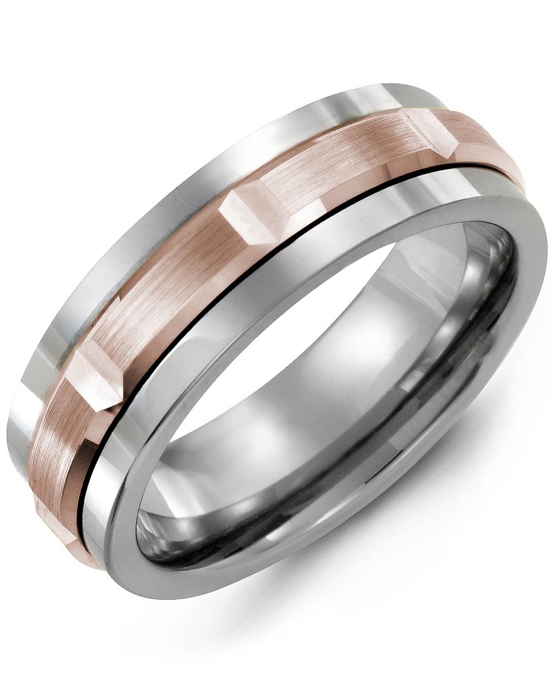 Men's & Women's Tungsten & Rose Gold Wedding Band