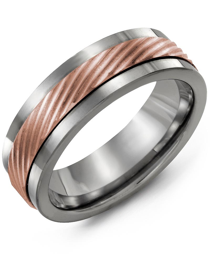 Men's & Women's Tungsten & Rose Gold Wedding Band