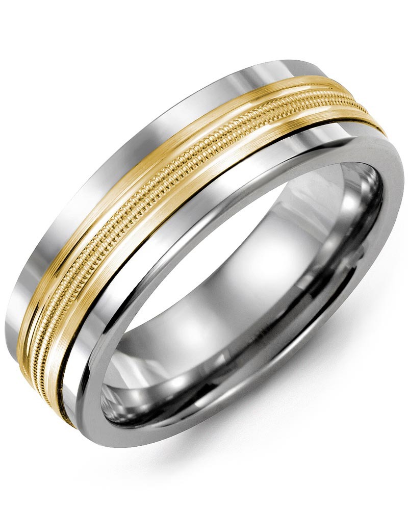 Men's & Women's Cobalt & Yellow Gold Wedding Band