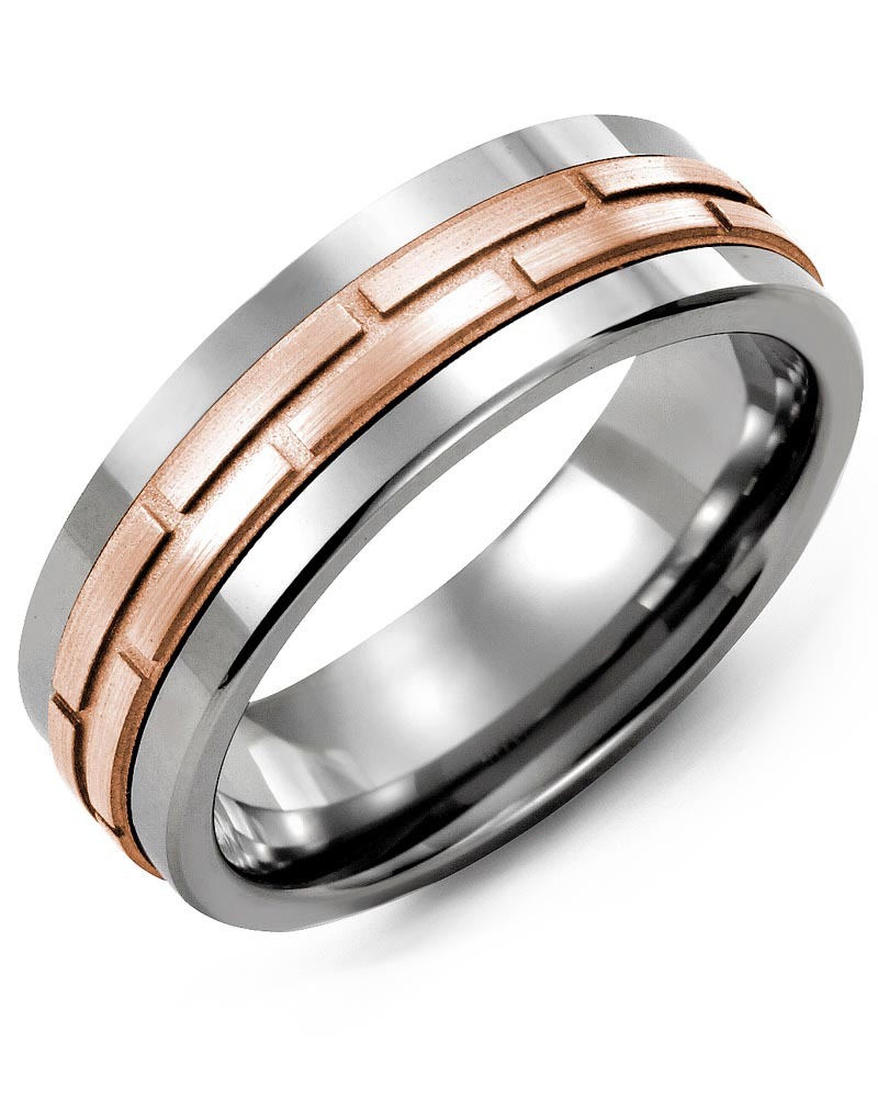 Men's & Women's Tungsten & Rose Gold Wedding Band
