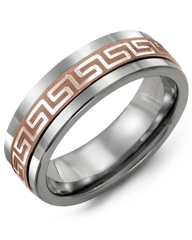 Men's & Women's Cobalt & Rose Gold Wedding Band