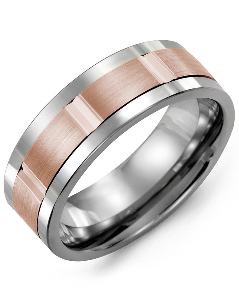 Men's & Women's Tungsten & Rose Gold Wedding Band