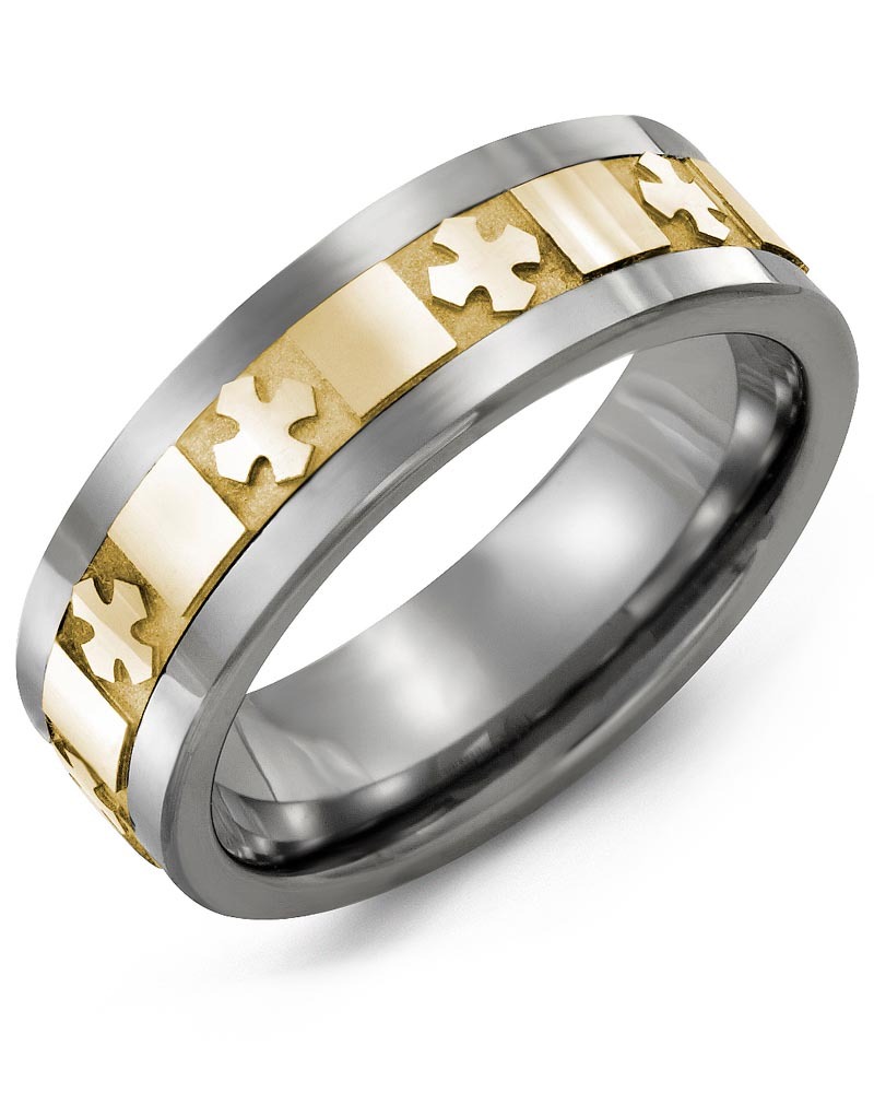 Men's & Women's Cobalt & Yellow Gold Wedding Band