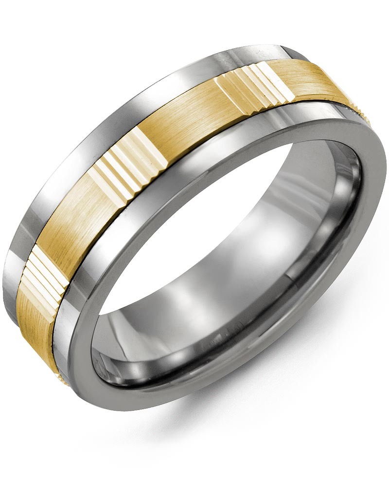 Men's & Women's Cobalt & Yellow Gold Wedding Band