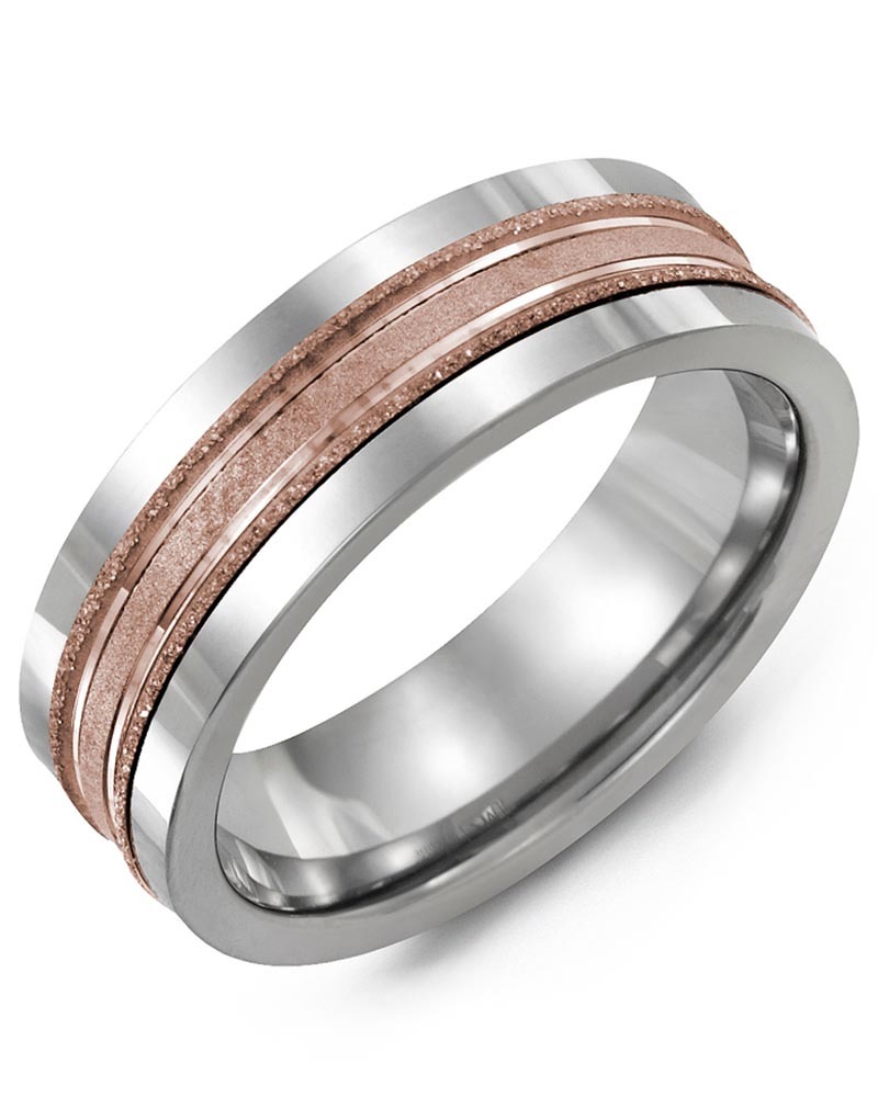 Men's & Women's Cobalt & Rose Gold Wedding Band