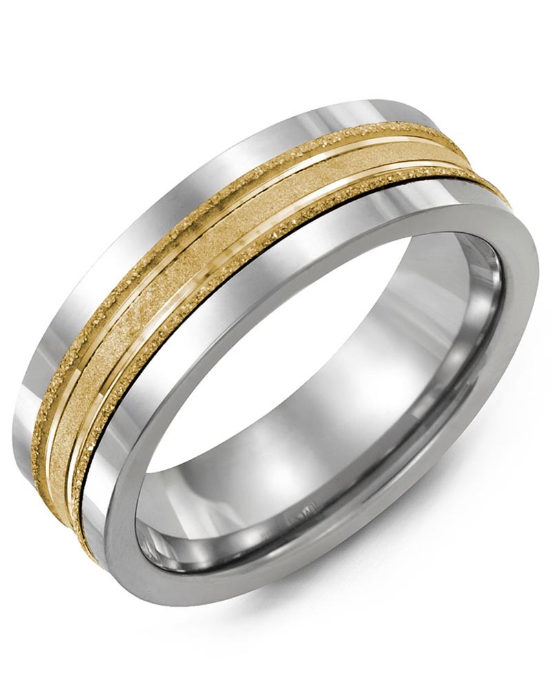 Men's & Women's Cobalt & Yellow Gold Wedding Band