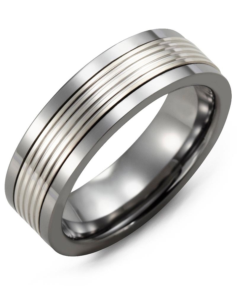 Men's & Women's Tungsten & White Gold Wedding Band