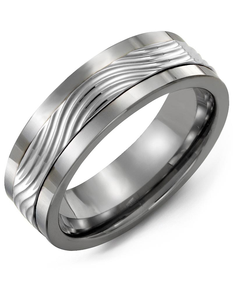 Men's & Women's Cobalt & White Gold Wedding Band