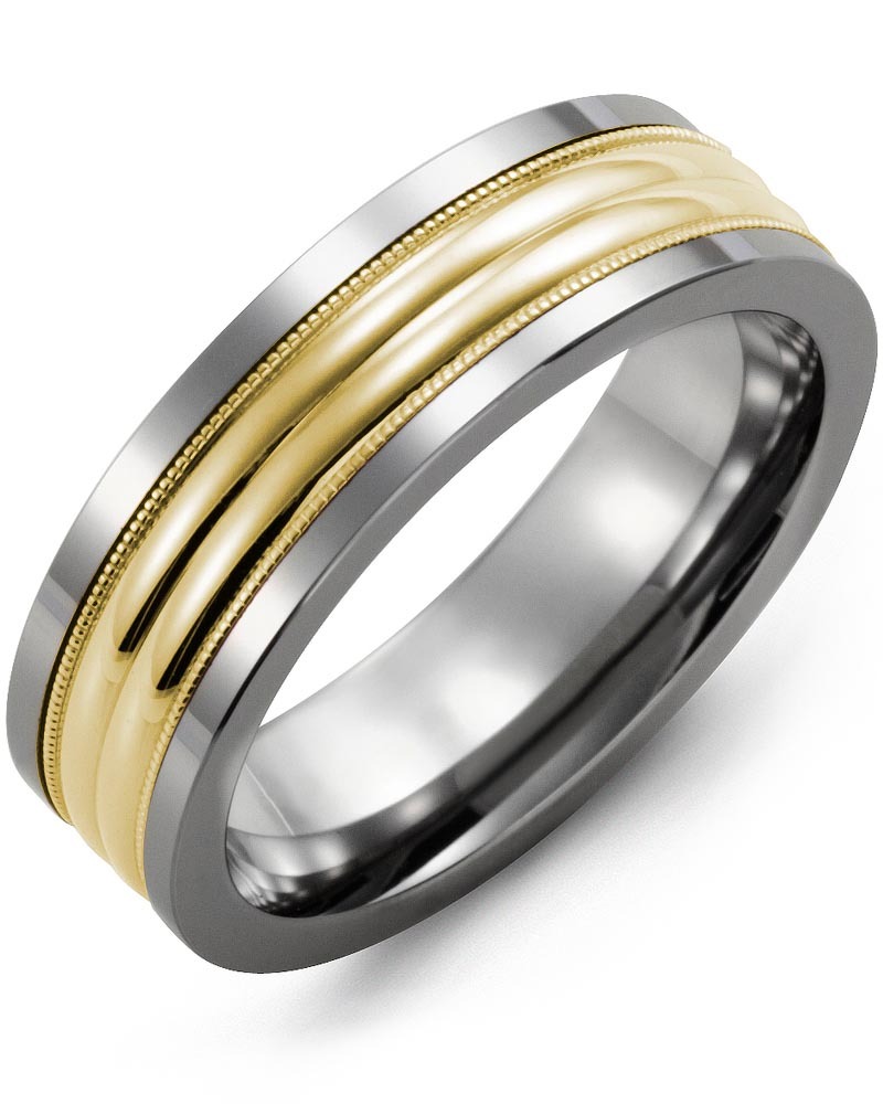 Men's & Women's Cobalt & Yellow Gold Wedding Band