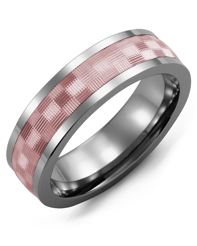 Men's & Women's Tungsten & Rose Gold Wedding Band