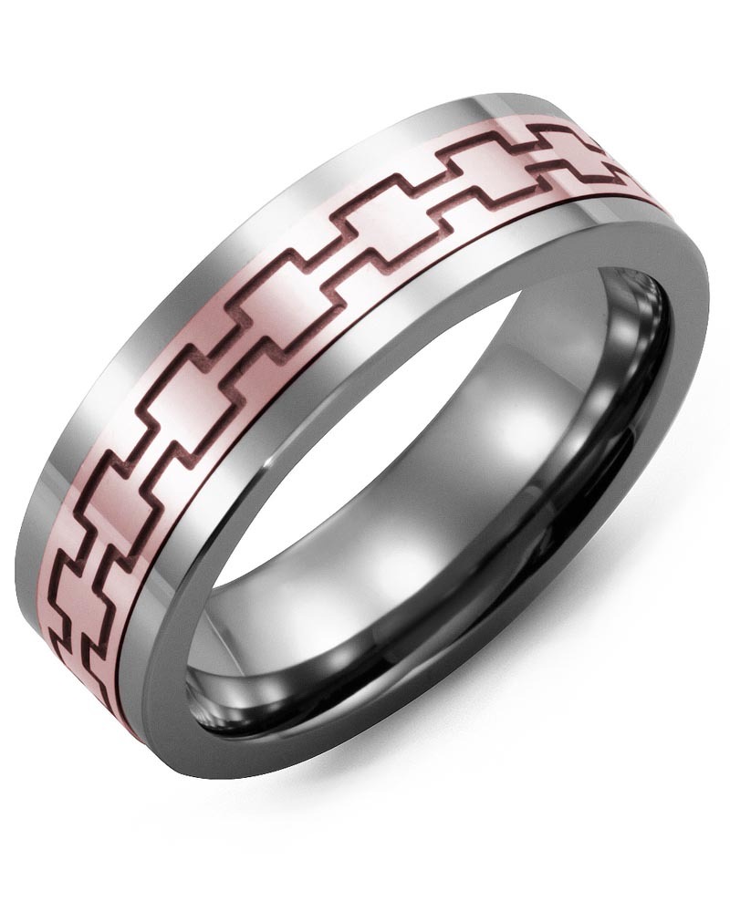 Men's & Women's Tungsten & Rose Gold Wedding Band