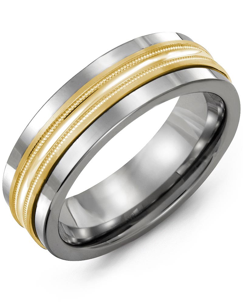 Men's & Women's Cobalt & Yellow Gold Wedding Band