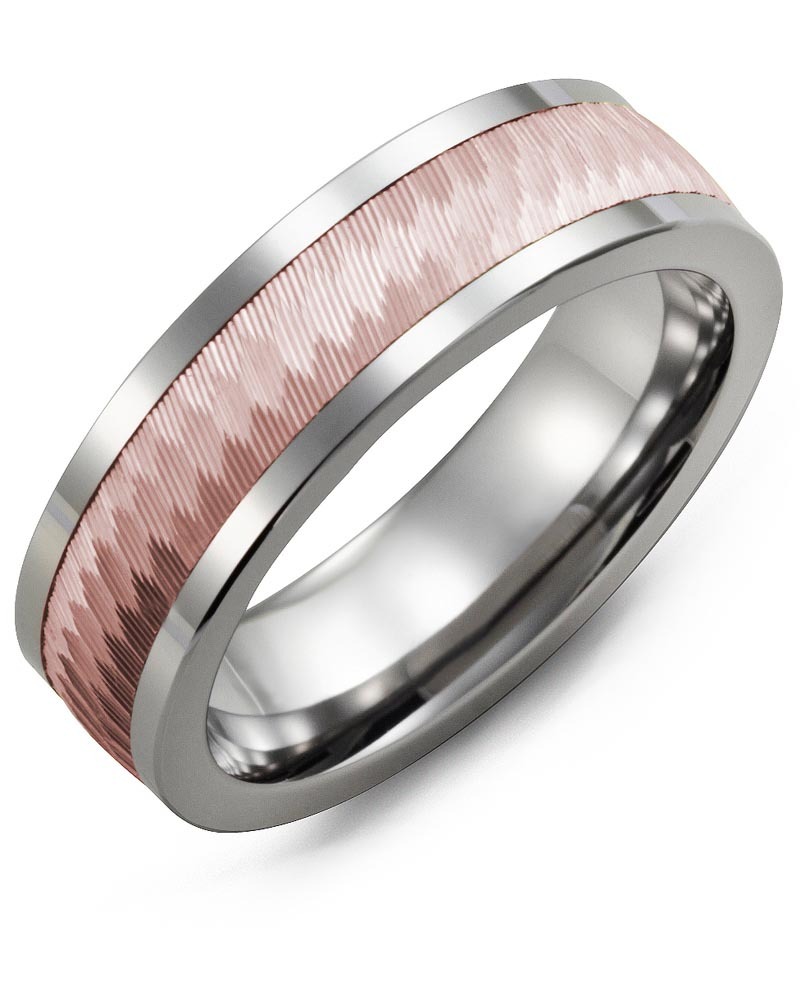 Men's & Women's Tungsten & Rose Gold Wedding Band