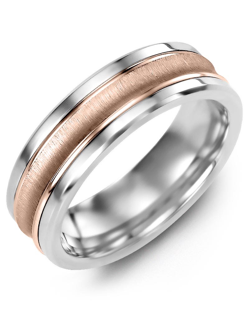 Men's & Women's Tungsten & Rose Gold Wedding Band