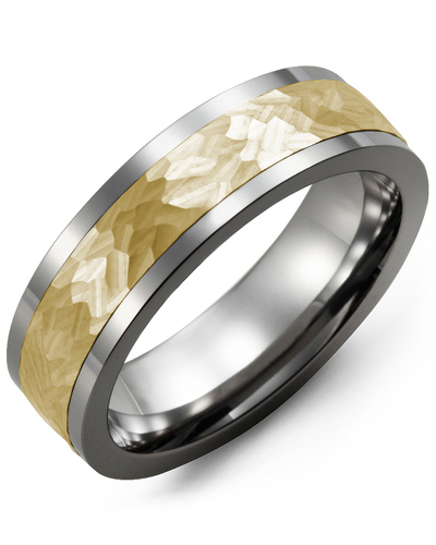 Men's & Women's Cobalt & Yellow Gold Wedding Band from MADANI Rings. Wedding bands, fashion rings, promise rings, made of Tungsten, Ceramic, Cobalt, and Gold. View the collection at madanirings.com