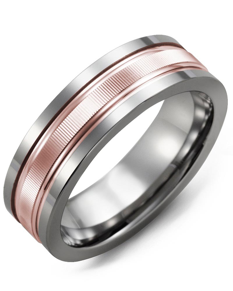 Men's & Women's Tungsten & Rose Gold Wedding Band