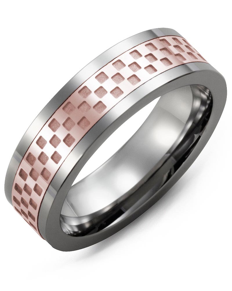 Men's & Women's Tungsten & Rose Gold Wedding Band