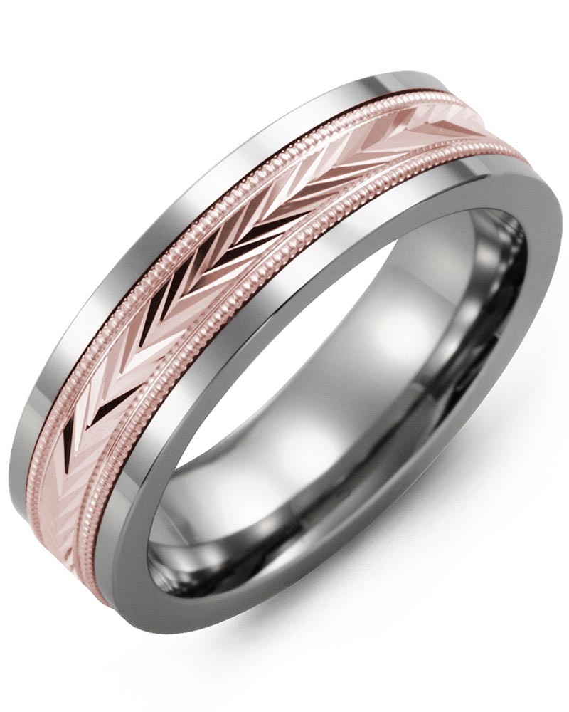 Men's & Women's Cobalt & Rose Gold Wedding Band
