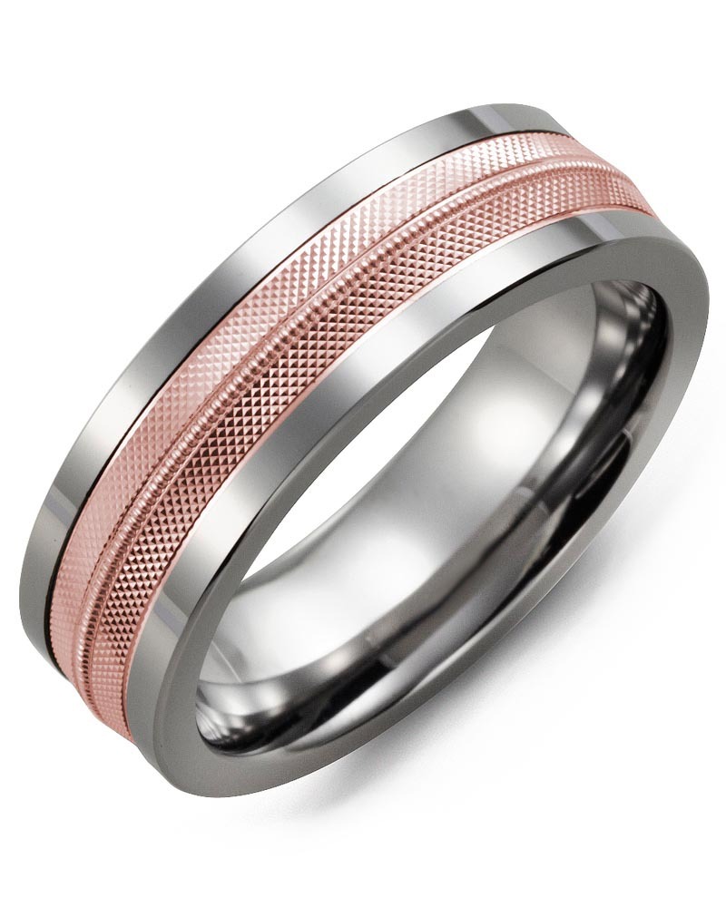 Men's & Women's Tungsten & Rose Gold Wedding Band