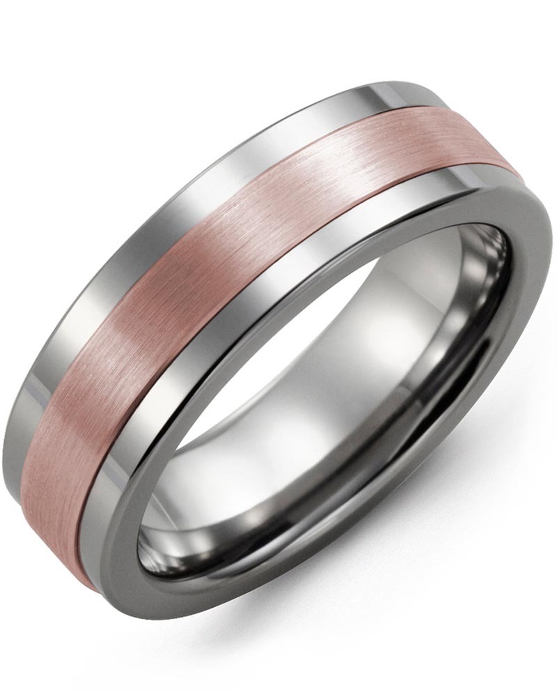 Men's & Women's Tungsten & Rose Gold Wedding Band
