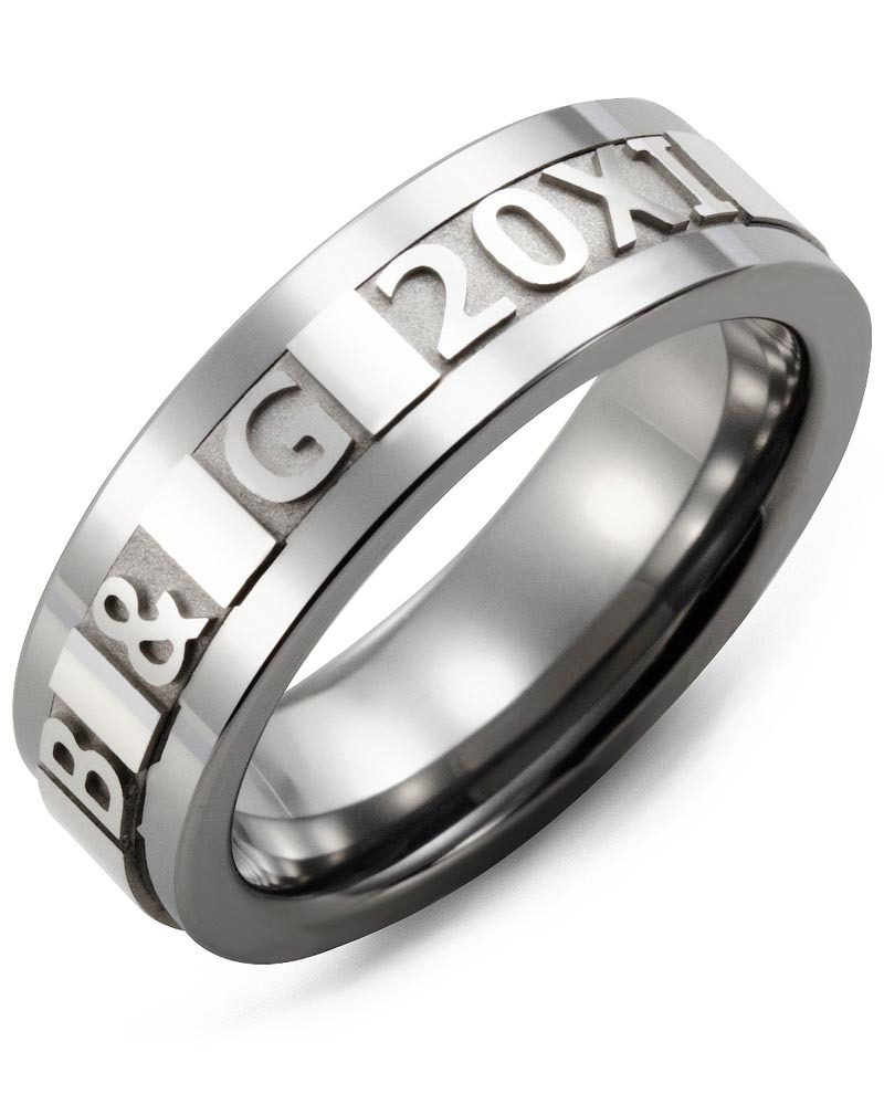 Men's & Women's Cobalt & White Gold Wedding Band