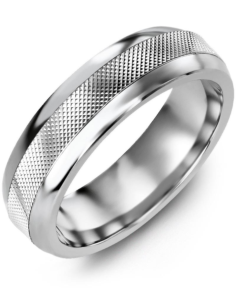 Men's & Women's Tungsten Half Round & White Gold Wedding Band