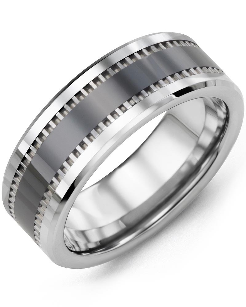 Men's & Women's Tungsten & Black Ceramic Wedding Band from MADANI Rings. Wedding bands, fashion rings, promise rings, made of Tungsten, Ceramic, Cobalt, and Gold. View the collection at madanirings.com