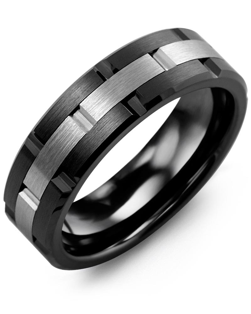 Men's & Women's Black Ceramic & Tungsten Wedding Band from MADANI Rings. Wedding bands, fashion rings, promise rings, made of Tungsten, Ceramic, Cobalt, and Gold. View the collection at madanirings.com