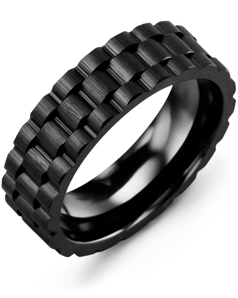 Men's & Women's Black Ceramic Wedding Band from MADANI Rings. Wedding bands, fashion rings, promise rings, made of Tungsten, Ceramic, Cobalt, and Gold. View the collection at madanirings.com