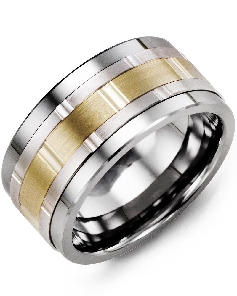 Men's & Women's Tungsten & White/Yellow Gold Wedding Band