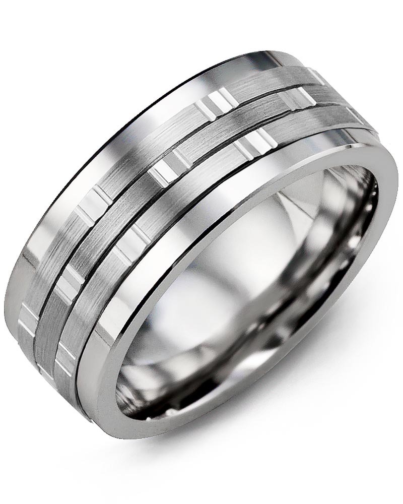 Men's & Women's Cobalt & White Gold Wedding Band