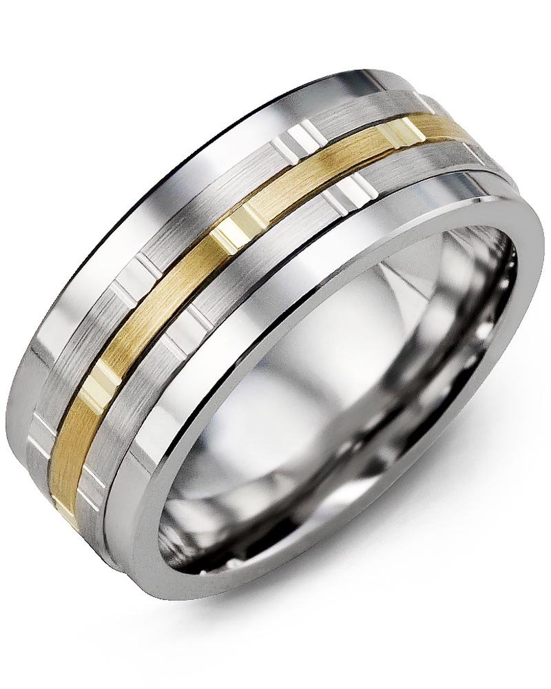 Men's & Women's Cobalt & White/Yellow Gold Wedding Band