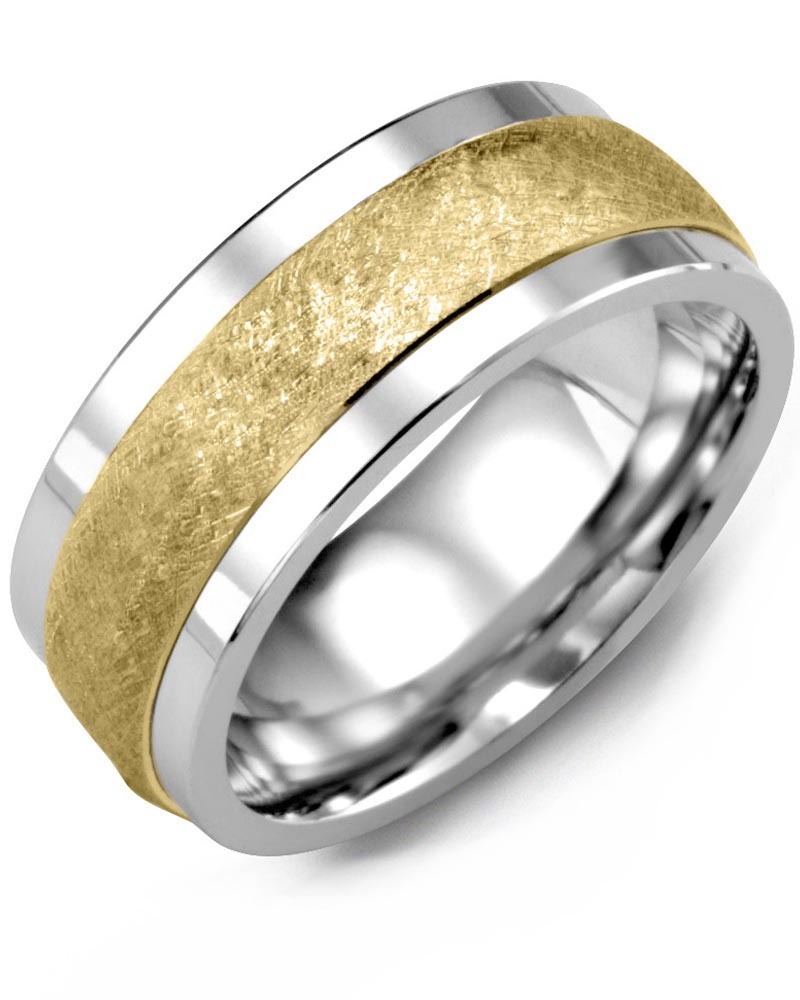 Men's & Women's Tungsten & Yellow Gold Wedding Band from MADANI Rings. Wedding bands, fashion rings, promise rings, made of Tungsten, Ceramic, Cobalt, and Gold. View the collection at madanirings.com