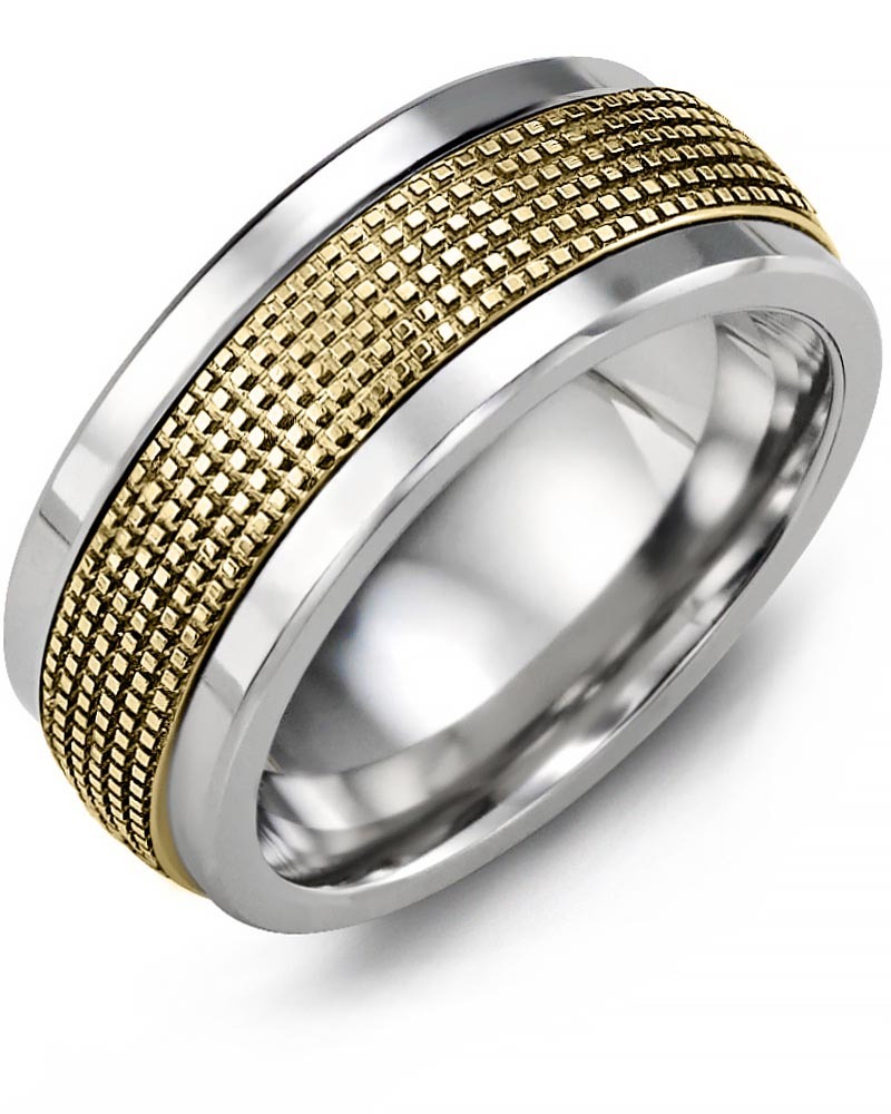 Men's & Women's Cobalt & Yellow Gold Wedding Band