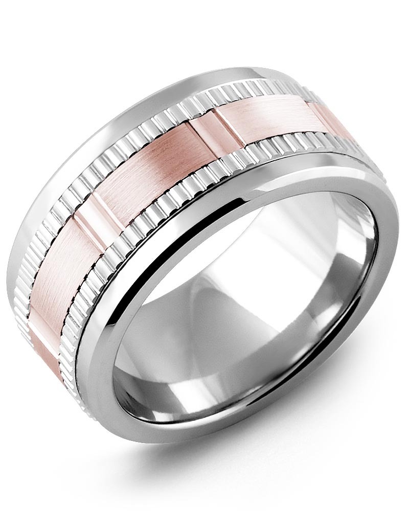 Men's & Women's Tungsten & White/Rose Gold Wedding Band