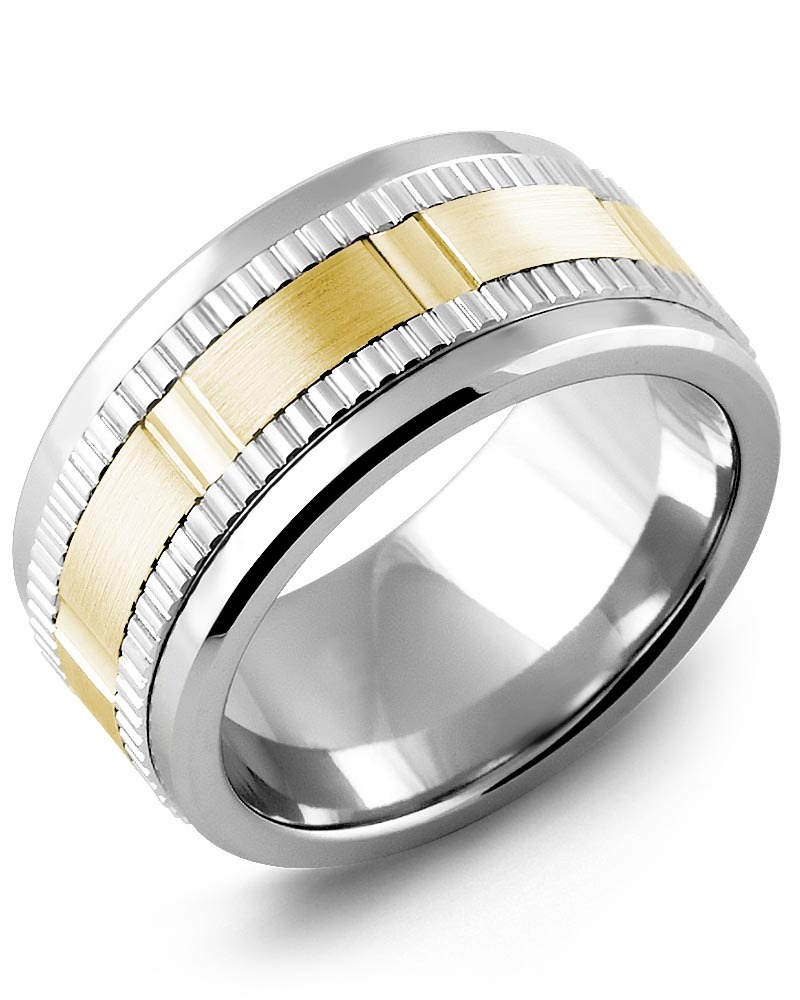 Men's & Women's Tungsten & White/Yellow Gold Wedding Band
