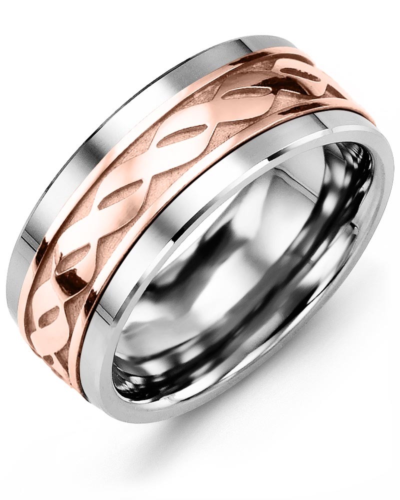 Men's & Women's Tungsten & Rose Gold Wedding Band