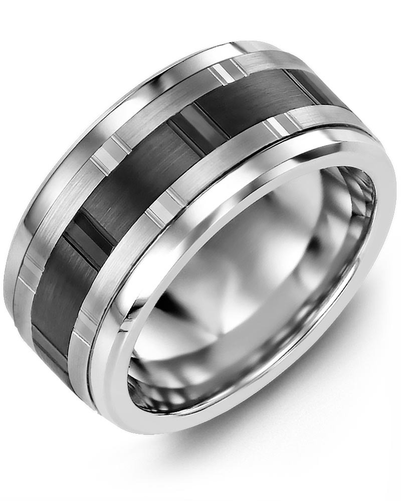 Men's & Women's Cobalt & White/Black Gold Wedding Band from MADANI Rings. Wedding bands, fashion rings, promise rings, made of Tungsten, Ceramic, Cobalt, and Gold. View the collection at madanirings.com
