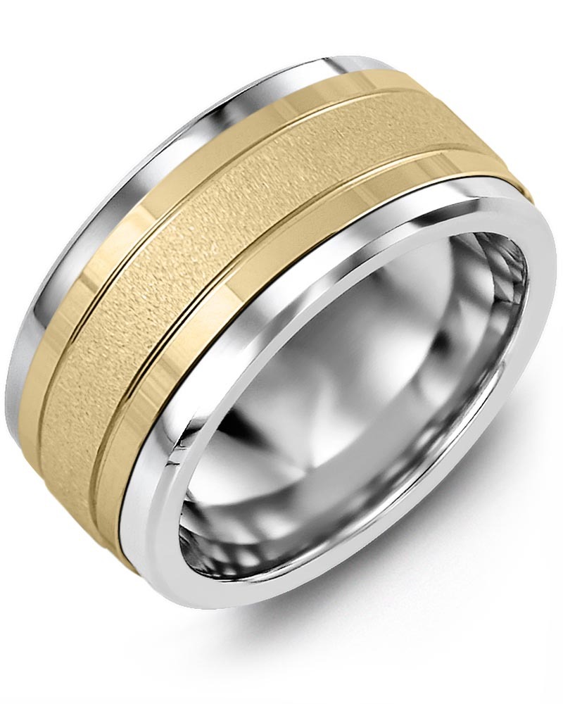 Men's & Women's Tungsten & Yellow Gold Wedding Band