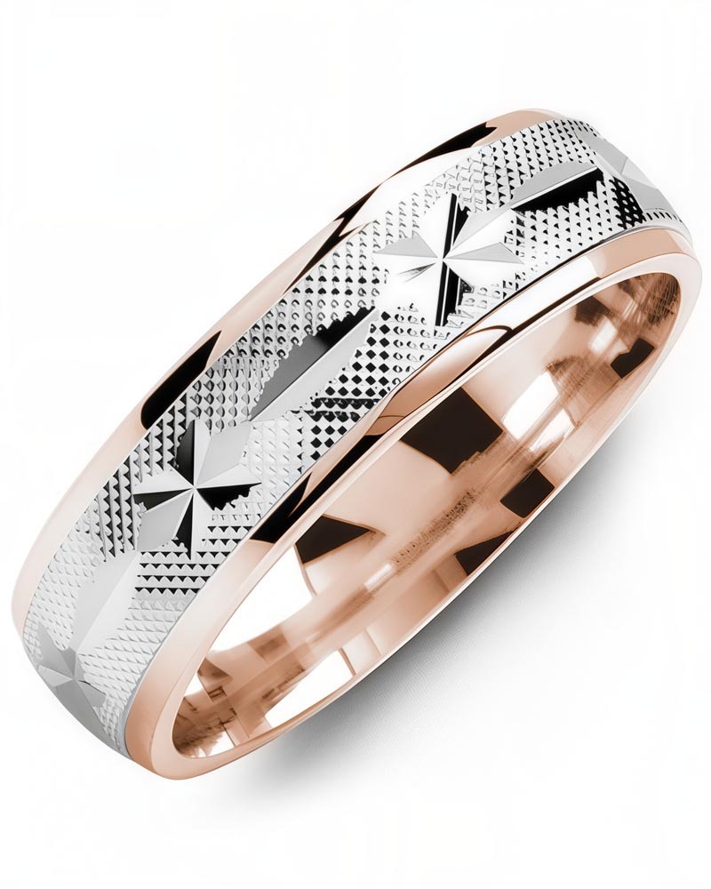Men's & Women's Rose Gold & White Gold Wedding Band
