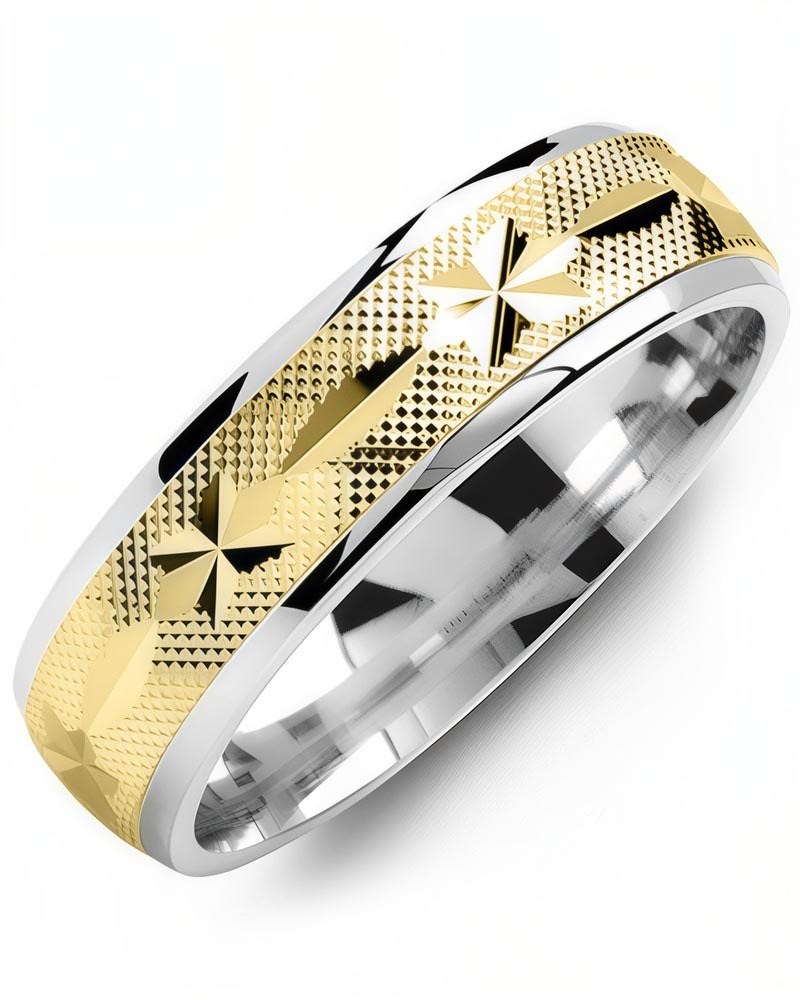 Men's & Women's White Gold & Yellow Gold Wedding Band