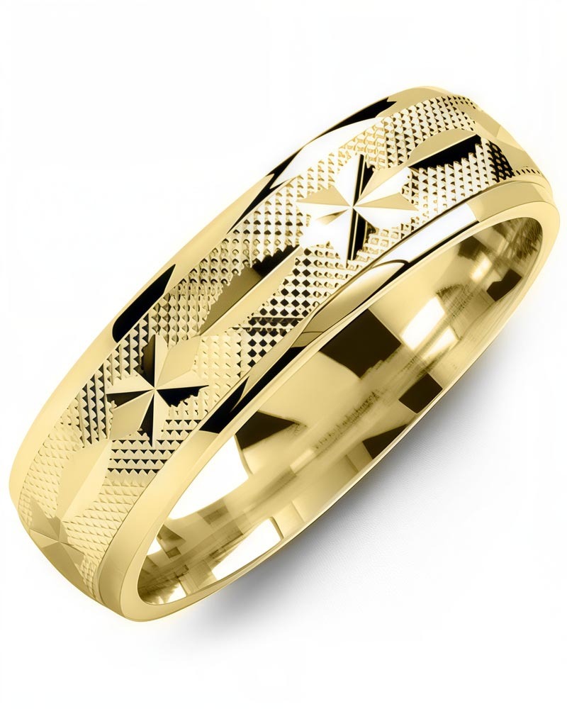 Men's & Women's Yellow Gold & Yellow Gold Wedding Band from MADANI Rings. Wedding bands, fashion rings, promise rings, made of Tungsten, Ceramic, Cobalt, and Gold. View the collection at madanirings.com