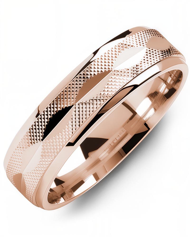 Men's & Women's Rose Gold & Rose Gold Wedding Band from MADANI Rings. Wedding bands, fashion rings, promise rings, made of Tungsten, Ceramic, Cobalt, and Gold. View the collection at madanirings.com