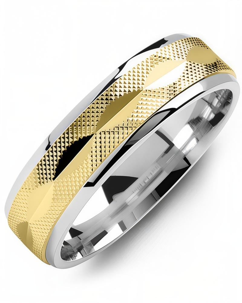Men's & Women's White Gold & Yellow Gold Wedding Band