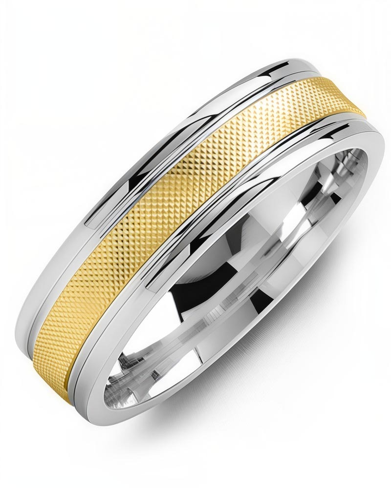Men's & Women's White Gold & Yellow Gold Wedding Band