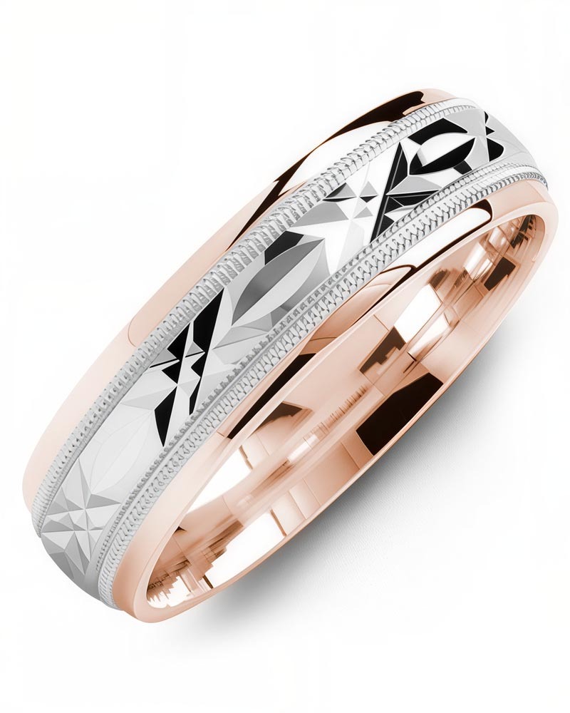 Men's & Women's Rose Gold & White Gold Wedding Band