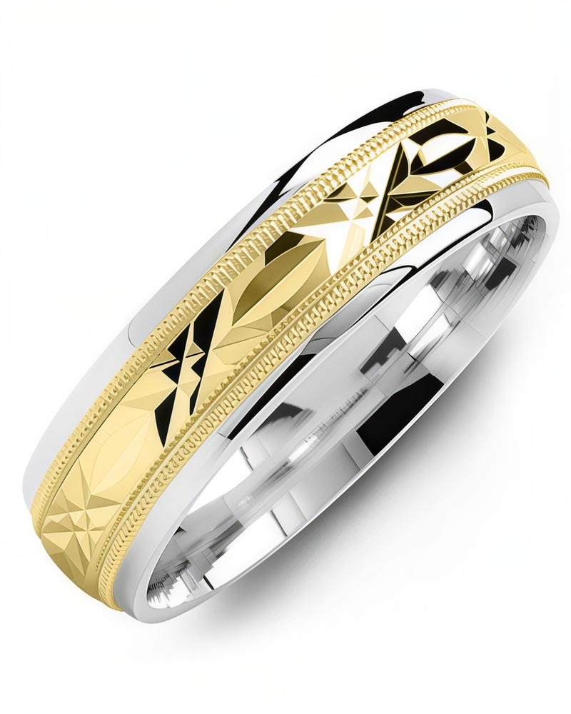Men's & Women's White Gold & Yellow Gold Wedding Band