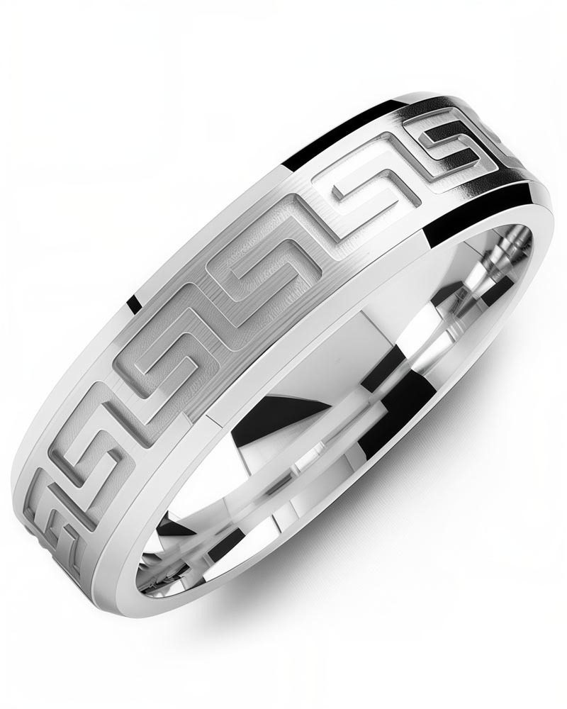 Men's & Women's White Gold & White Gold Wedding Band from MADANI Rings. Wedding bands, fashion rings, promise rings, made of Tungsten, Ceramic, Cobalt, and Gold. View the collection at madanirings.com
