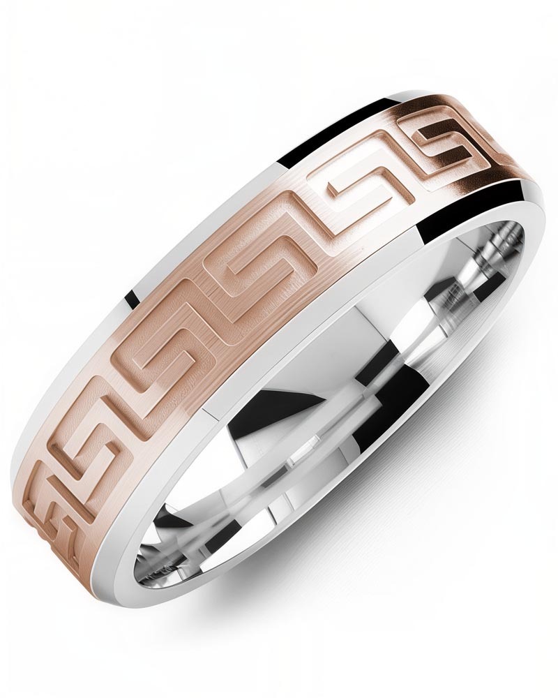 Men's & Women's White Gold & Rose Gold Wedding Band